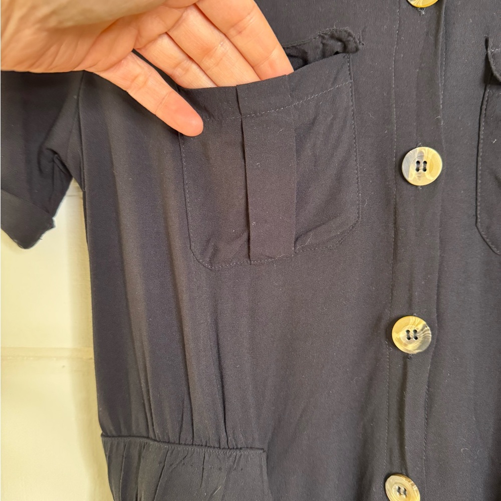❤️ Classic Button-Up Collared Short Sleeve Shirt Dress - Picture 5 of 9
